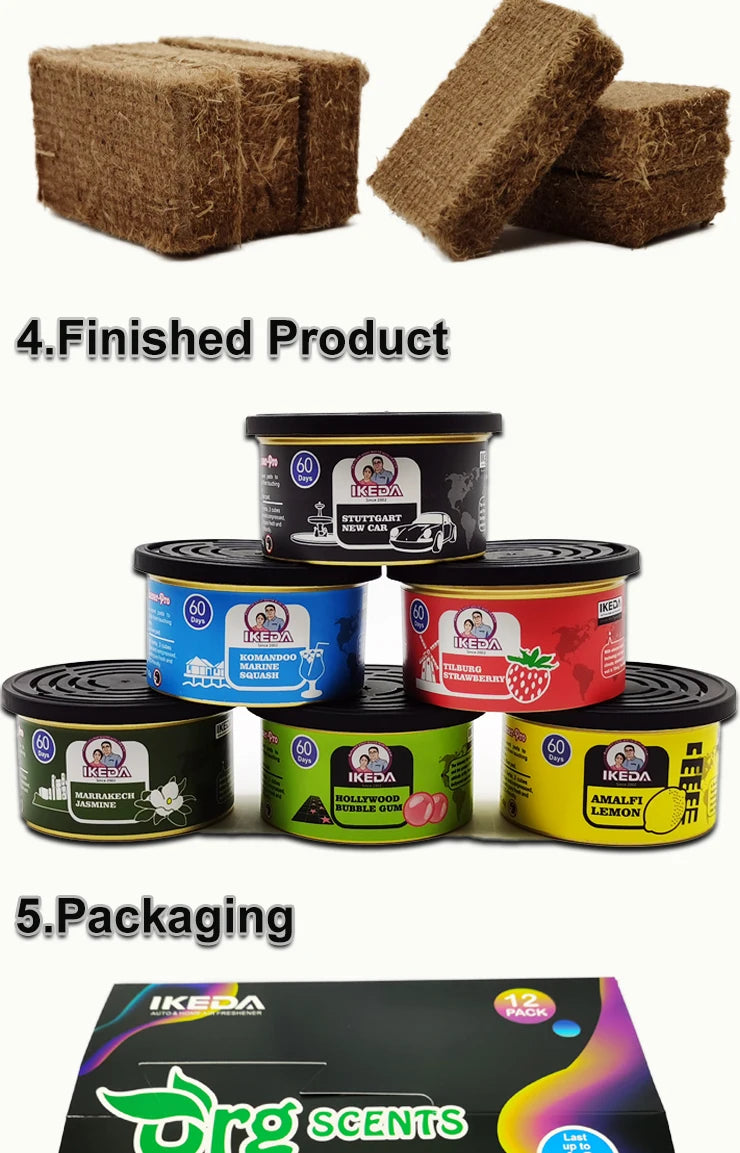 Car Flavoring Car Air Fresheners Perfume Canned Wood Blocks Coffee Flavor Long-Lasting Auto Aromatherapy Car Deodorant Supplies