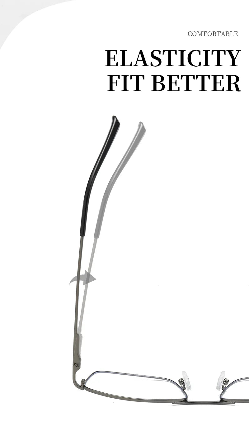 JMISUS 2025 Fashion Alloy Square Prescription Glasses Man Anti-Blue Light/Photochromic Myopia Eyewear Optical Eyeglasses