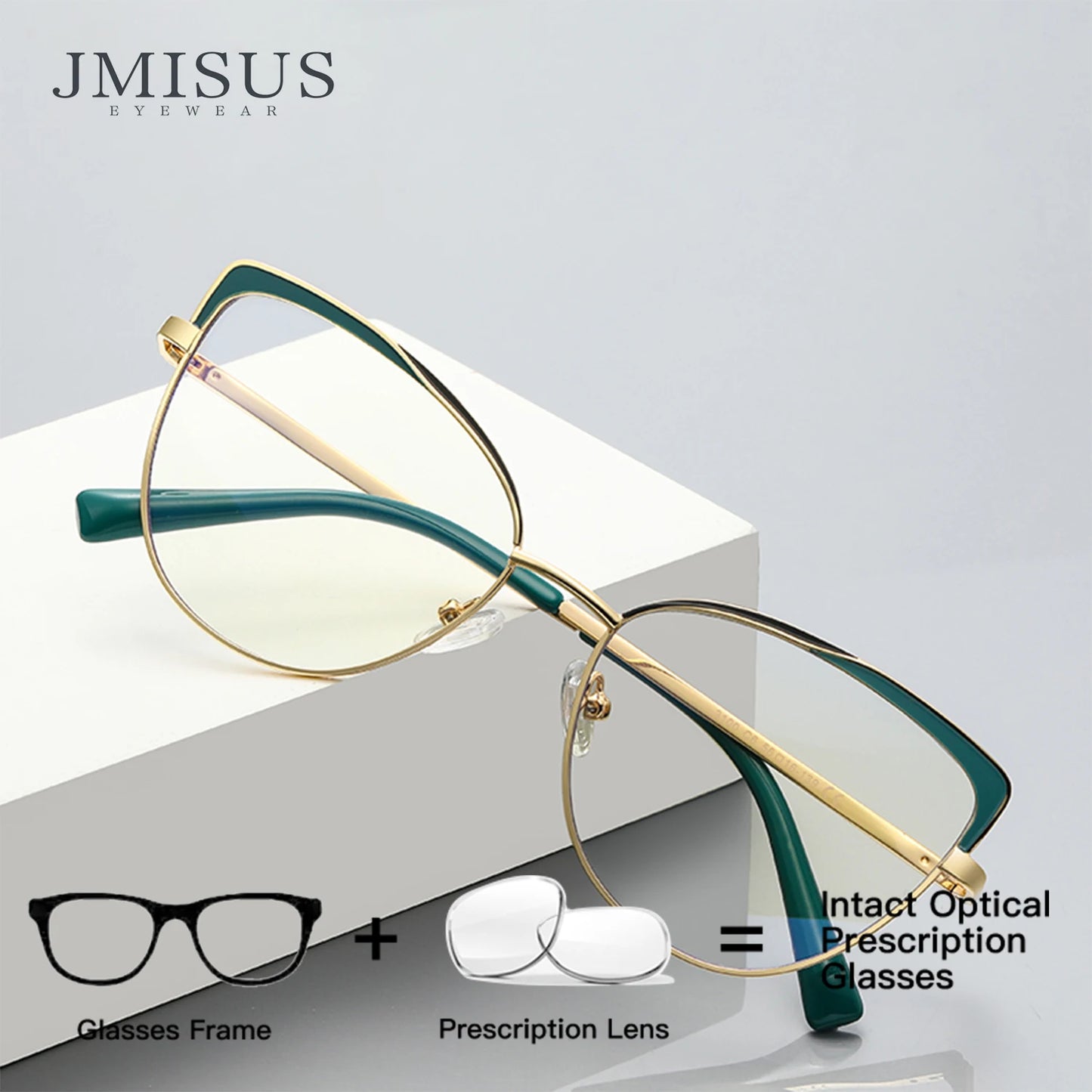 JMISUS New Women Cat Eyes Photochromic Reading Glasses Design Butterfly Frame Customized Prescription Anti-blue Ray Eyewear
