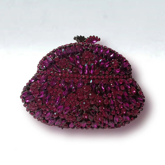 XIYUAN Luxury Purple Diamond Evening Bag Women Wedding Bridal Clutches Fashion Ladies Celebrities Crystal Handbag Party Purse