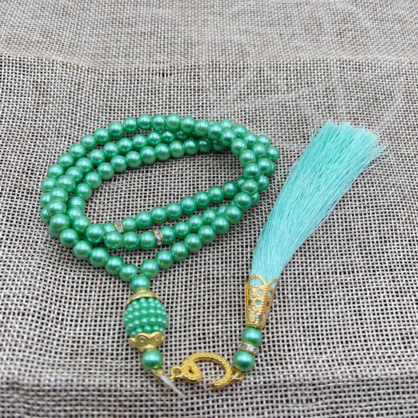 6mm 99 Islamic Rosary Beads Bracelet Muslim Glass Imitation Pearl Bracelet Chanting Prayers Women's Jewelry Accessories Gift