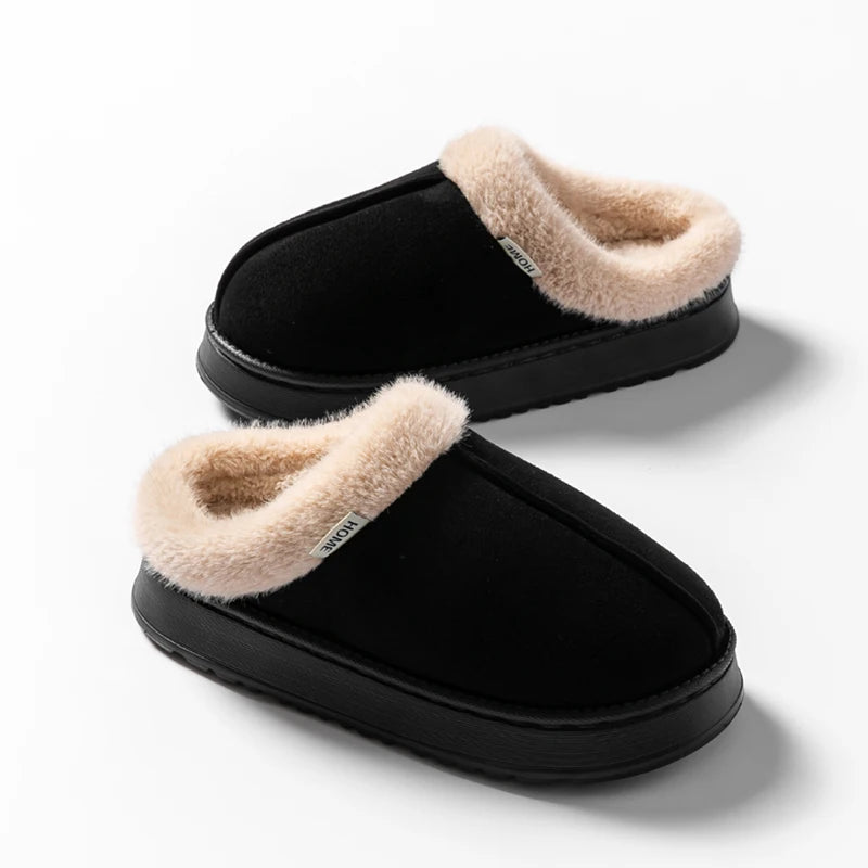 Women's Winter Slippers Non-Slip Indoor House Shoes, Plush Fleece Lined Warm Cotton Slippers with Soft Sole for Home Comfort
