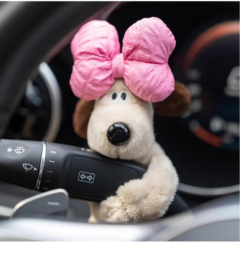 Plush cute puppy clutch decoration car turn signal switch decoration wiper  pendant, bike bicycle, electric bicycle pendant