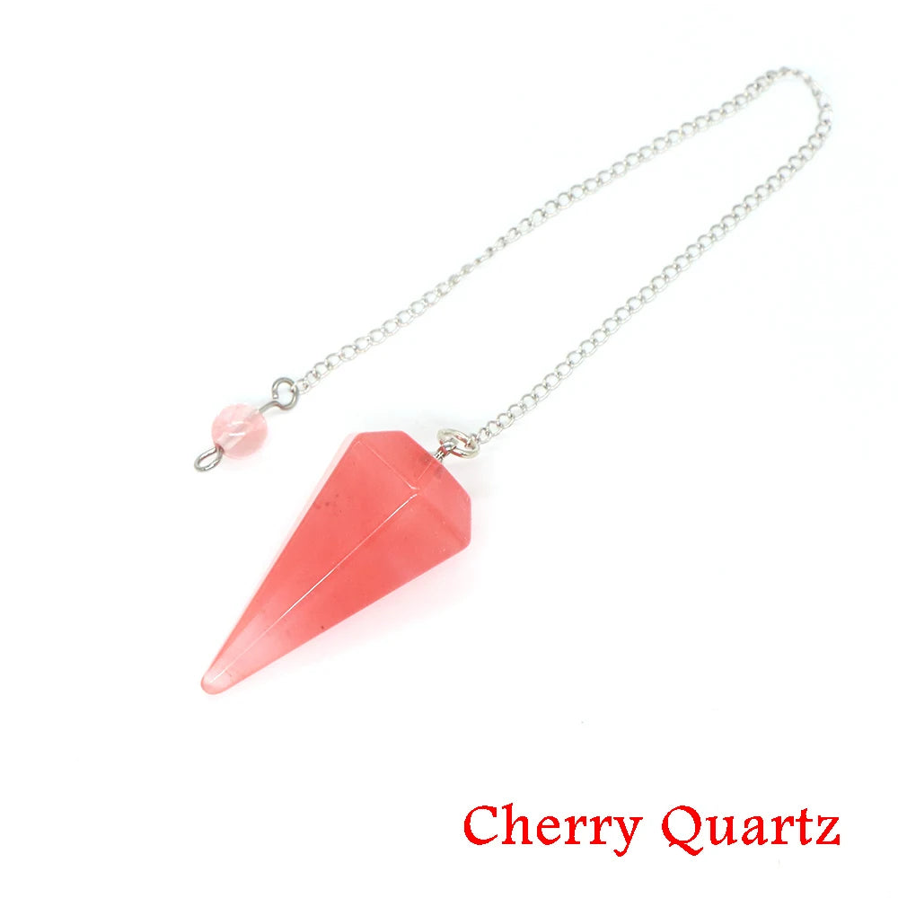 Healing Crystal Pendulum Divination Dowsing 7 Chakra Quartz Pendulums Natural Gemstone Reiki Wicca Spiritual Pendant Pendulos