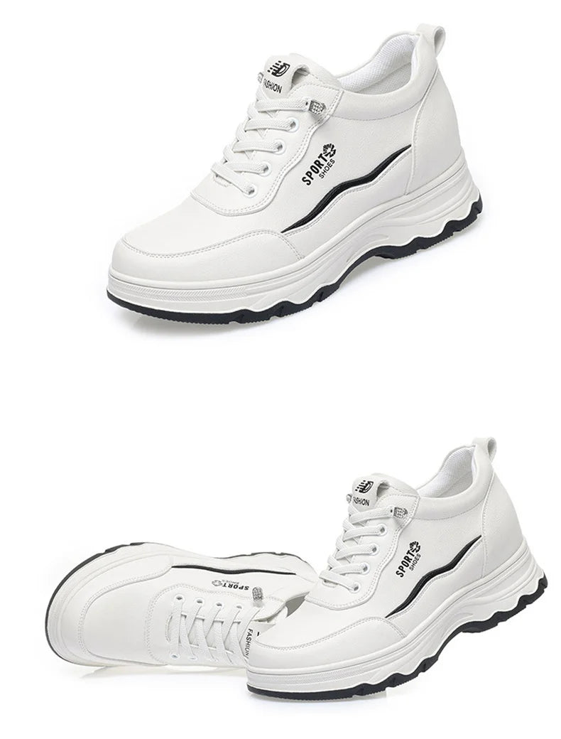 Women Water Proof Solid Comfort Sneakers Breathable Sports Shoes Outdoor Walking Flats Spring Casual Soft Leather Shoes 2024