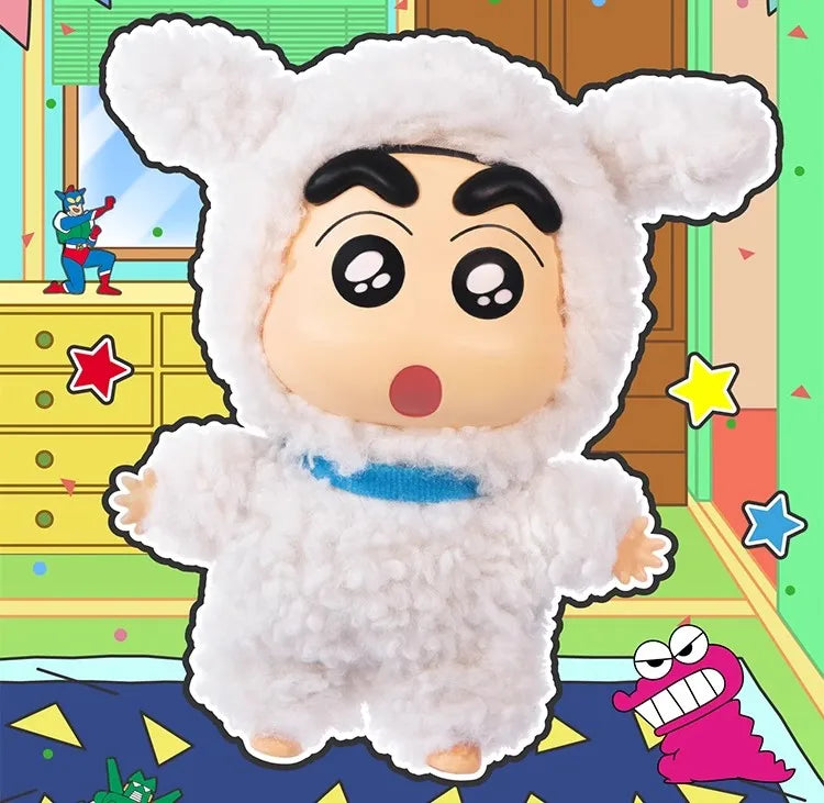 TOP TOY Crayon Shinchan Dressing Party Series Mystery Box Vinyl Wool Anime Figure Custom Collectible Toy Ornament Birthday Gift