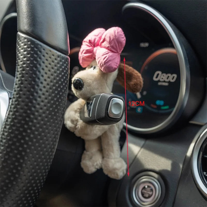 Plush cute puppy clutch decoration car turn signal switch decoration wiper  pendant, bike bicycle, electric bicycle pendant