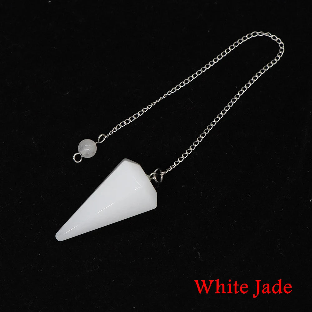 Healing Crystal Pendulum Divination Dowsing 7 Chakra Quartz Pendulums Natural Gemstone Reiki Wicca Spiritual Pendant Pendulos