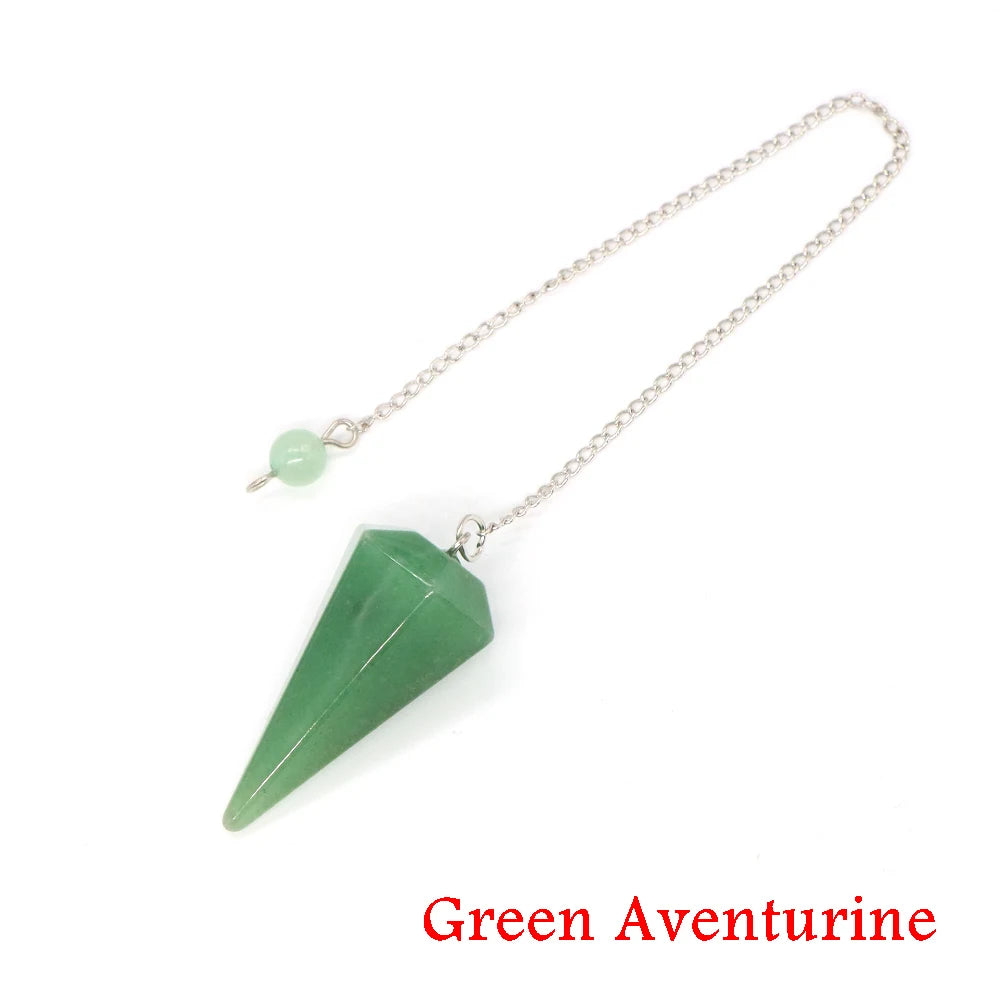 Healing Crystal Pendulum Divination Dowsing 7 Chakra Quartz Pendulums Natural Gemstone Reiki Wicca Spiritual Pendant Pendulos