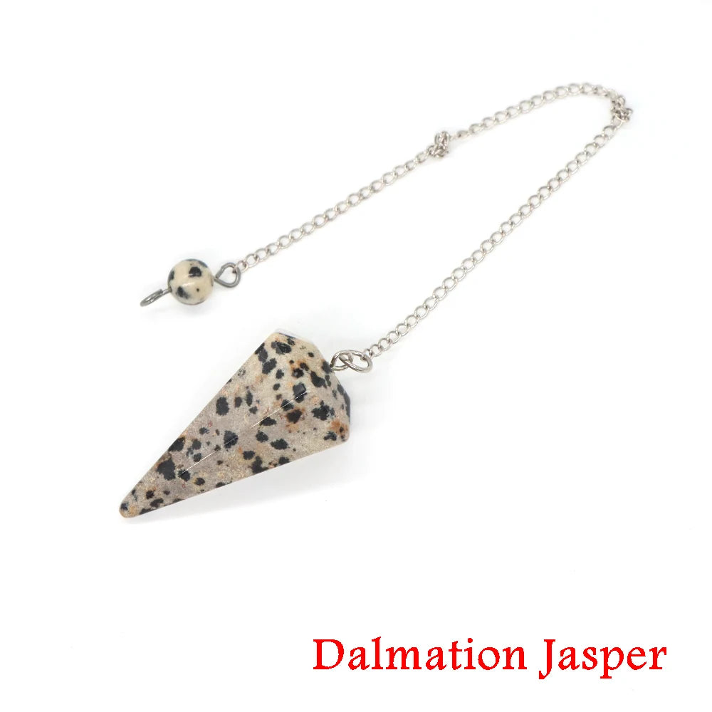 Healing Crystal Pendulum Divination Dowsing 7 Chakra Quartz Pendulums Natural Gemstone Reiki Wicca Spiritual Pendant Pendulos