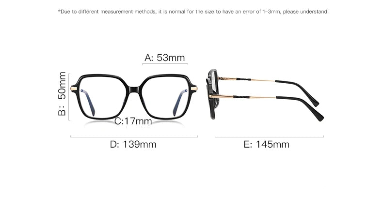 CLLOIO Premium Polygonal Customized Reading Glasses Women's Fashion Myopia Glasses Blue Light Blocking Prescription Eyeglasses