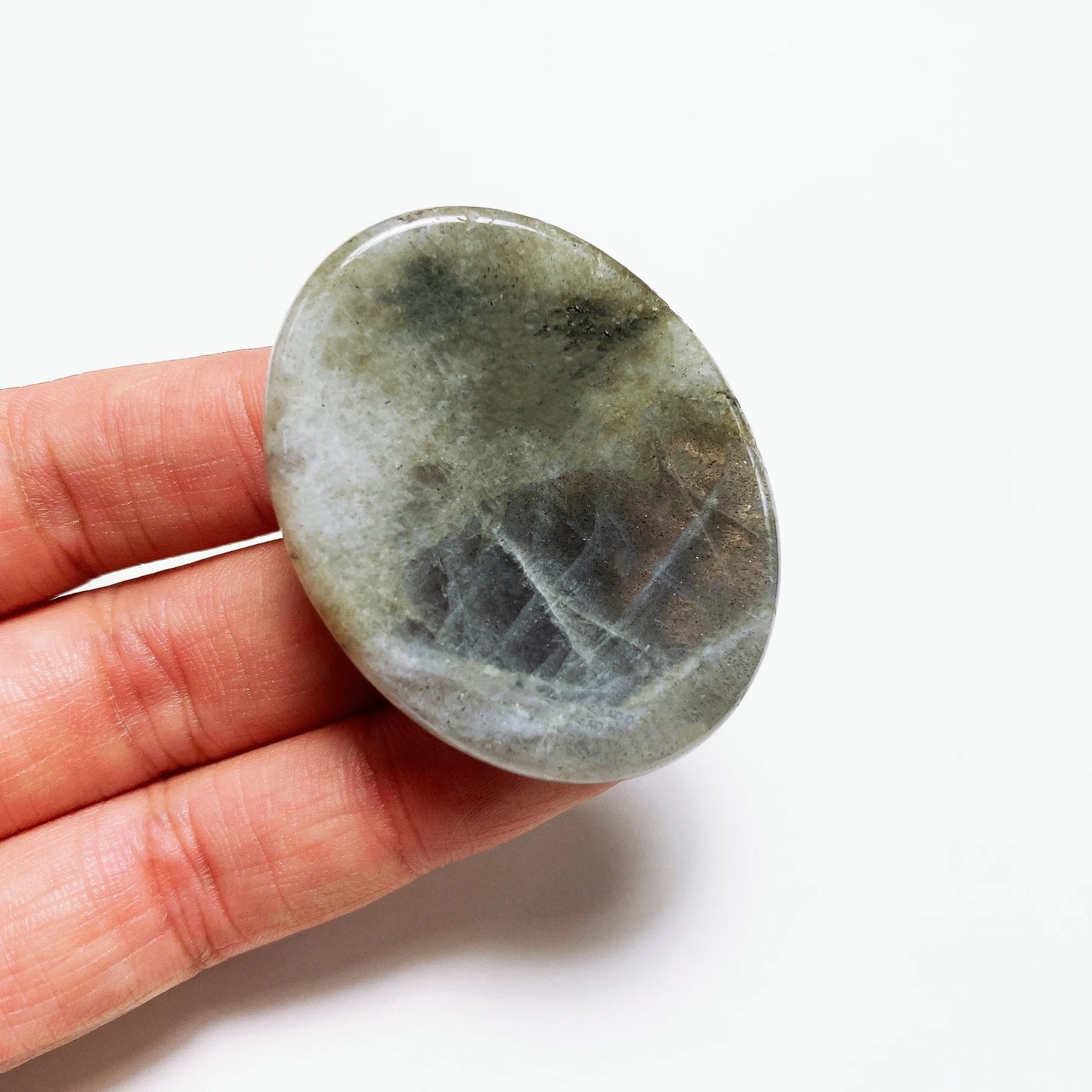 Natural Stone Thumb Worry Stone Crystal Quartz Oval Pocket Massage Palm Reiki Healing Therapy Meditation Spiritual Flake Gift