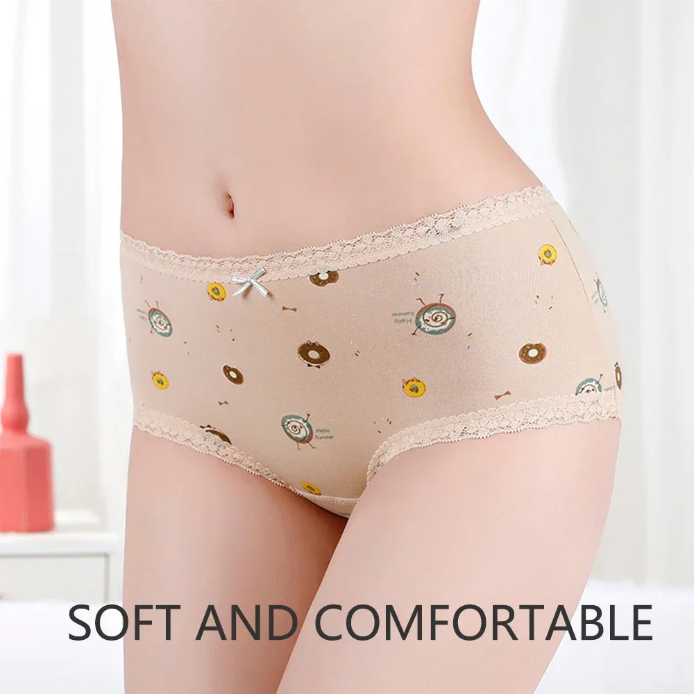 3pcs Menstrual Panties Girls Mid Waist Cartoon Bear Cotton Period Briefs Soft Leak proof Absorbent Incontinence Underwear S-XL