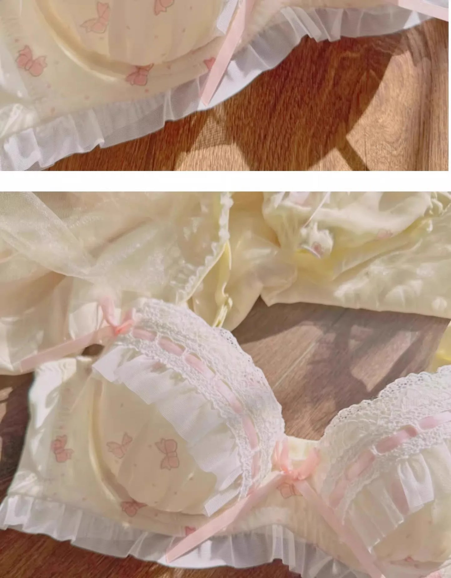 Lolita Women's Bra Set Small Breasts Gathering Up Bra Adjustable Collecting Vice Breasts No Steel Ring Bra Set