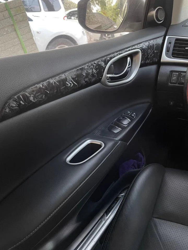 Carbon Fiber Chopped Strand Forged Vinyl Car Wrap Film Auto Modification Sticker Protective Strip Door Sill Side