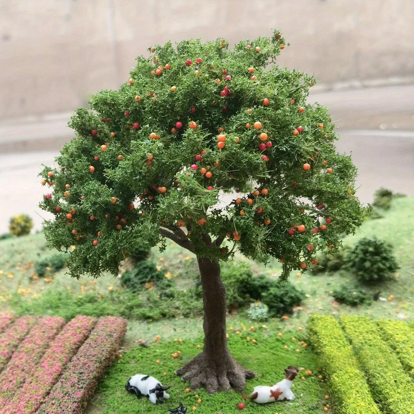 1pc Realistic Fruit Tree Decor, Miniature Sand Table Building Model Decoration, DIY Fruit Trees Miniature Landscape Decoration