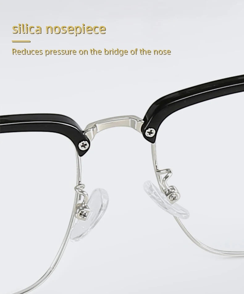 BLMUSA Men Classic Chrome Style Hearts Reading Glasses Anti Blue Light Myopia Glasses Photochromic Prescription Optical Eyewear