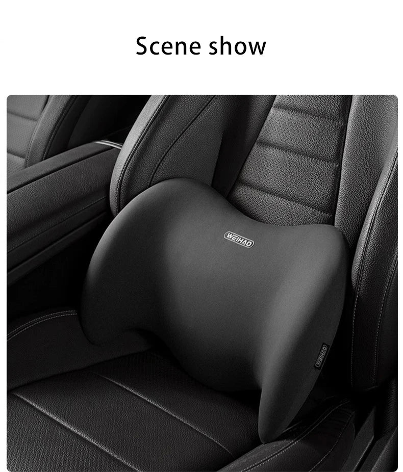 WEIHAO Car Memory Foam Neck Pillow Protection Lumbar Backrest Cushion Lumbar Cushion Car Headrest Cushion