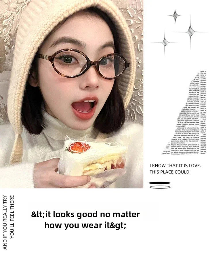 BLMUSA Retro Anti Blue Ray Photochromic Myopia Glasses Women Oval Small Frames Prescription Glasses Pop Classic Reading Glasses