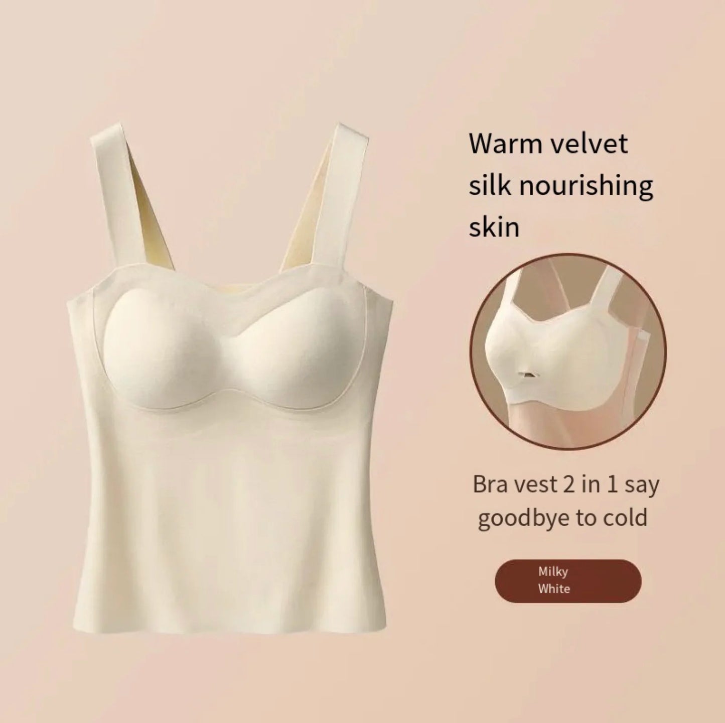 Autumn Winter Woman Thermal Underwear Lady Camisole Warm Top Vest Undershirt Female Lingerie Soft High Elastic With Bra Padded