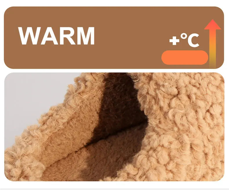 Creative and Fun Peanut-Shaped Home Warm Cotton Slippers for Women, Ins-Style Plush Non-Slip Winter Indoor Ladies' Slippers