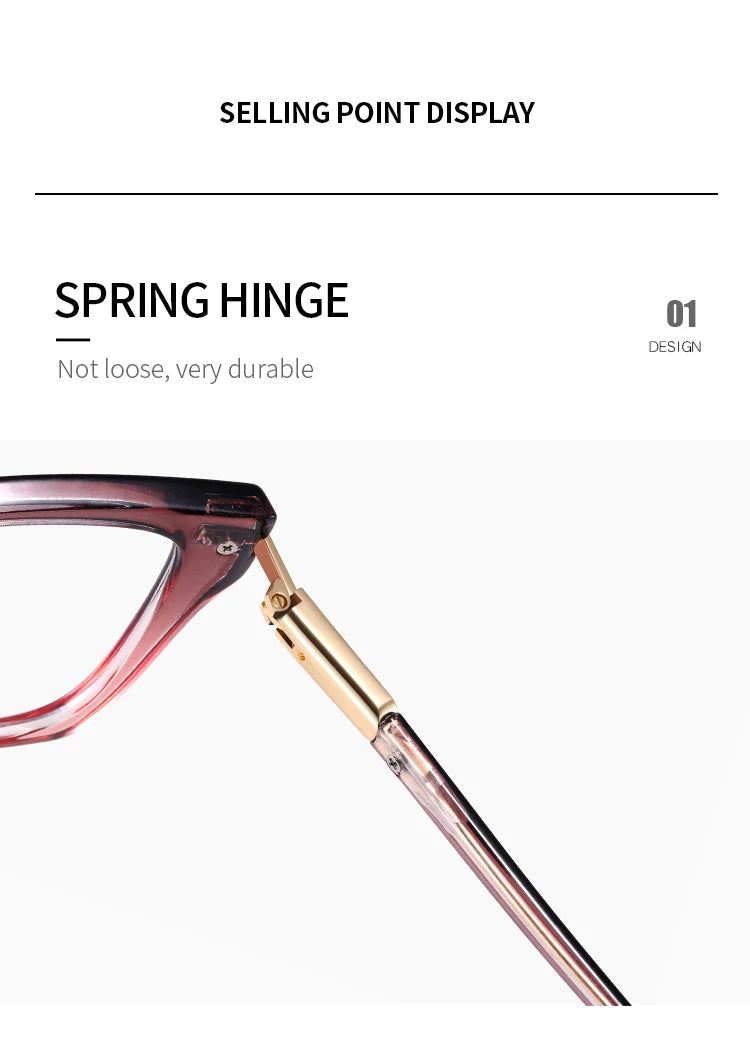 JMISUS Lightweight TR90 Butterfly Prescription Progressive Glasses Women Anti Blue Light Photochromic Square Optical Eyeglass