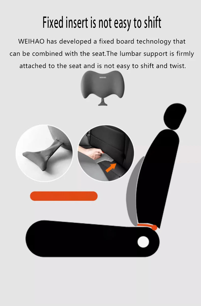 WEIHAO Car Memory Foam Neck Pillow Protection Lumbar Backrest Cushion Lumbar Cushion Car Headrest Cushion