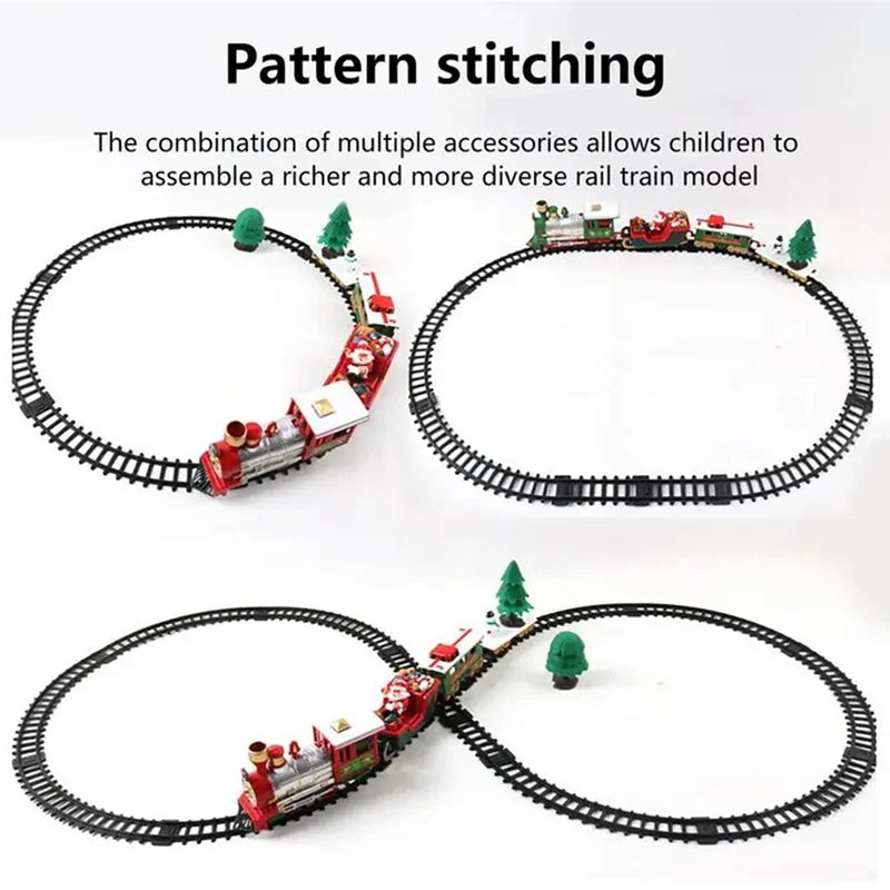 Christmas Electrical Train Christmas Tree Decoration Accessories Track Small Train With Music Santa Claus Train Children's Gift