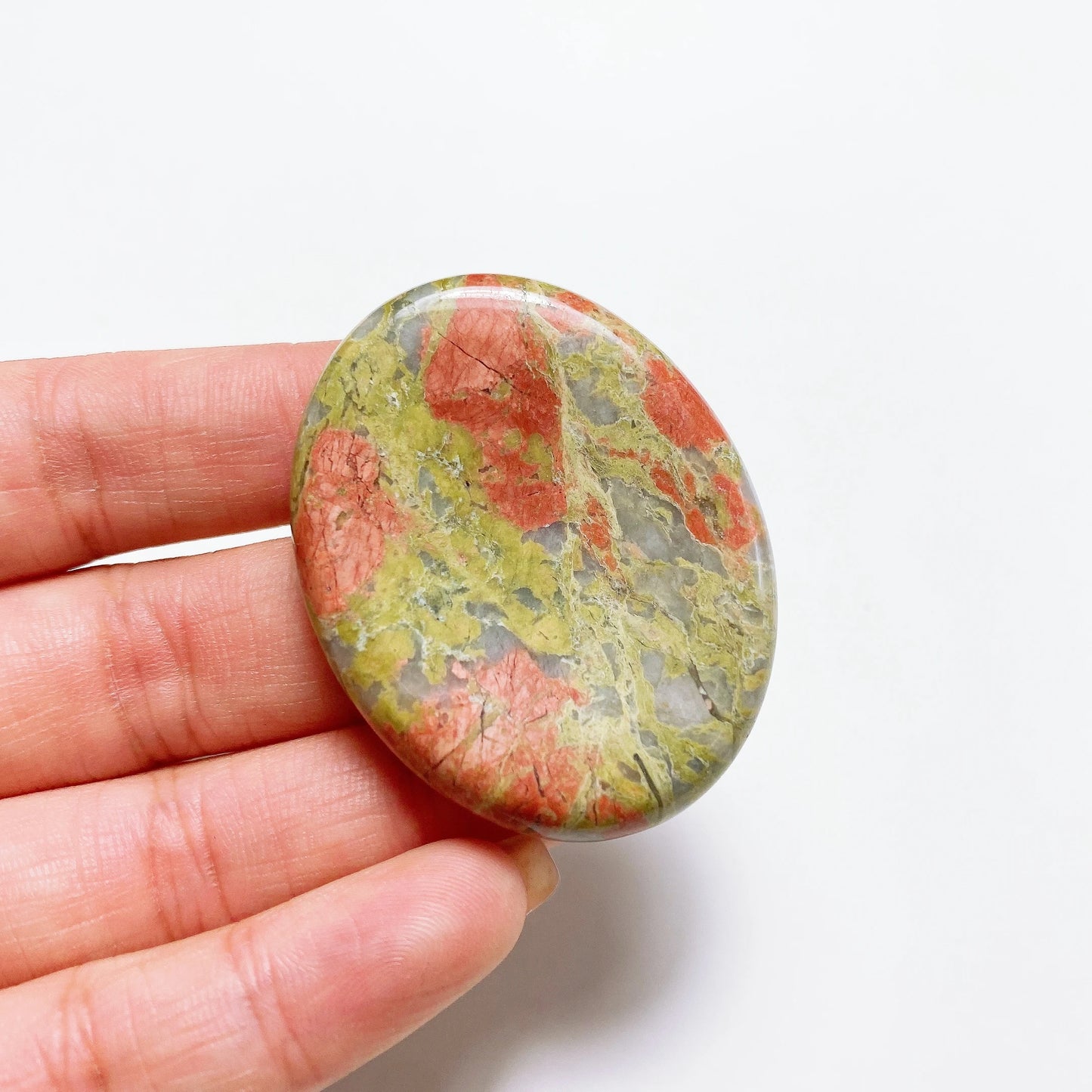 Natural Stone Thumb Worry Stone Crystal Quartz Oval Pocket Massage Palm Reiki Healing Therapy Meditation Spiritual Flake Gift