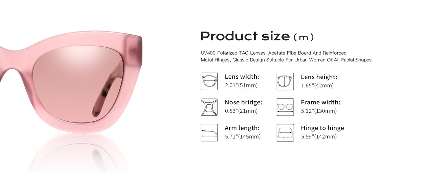 ZENOTTIC Handmade Acetate Polarized Sunglasses Fashion Square Shade UV400 Protection Sun Glasses for Women