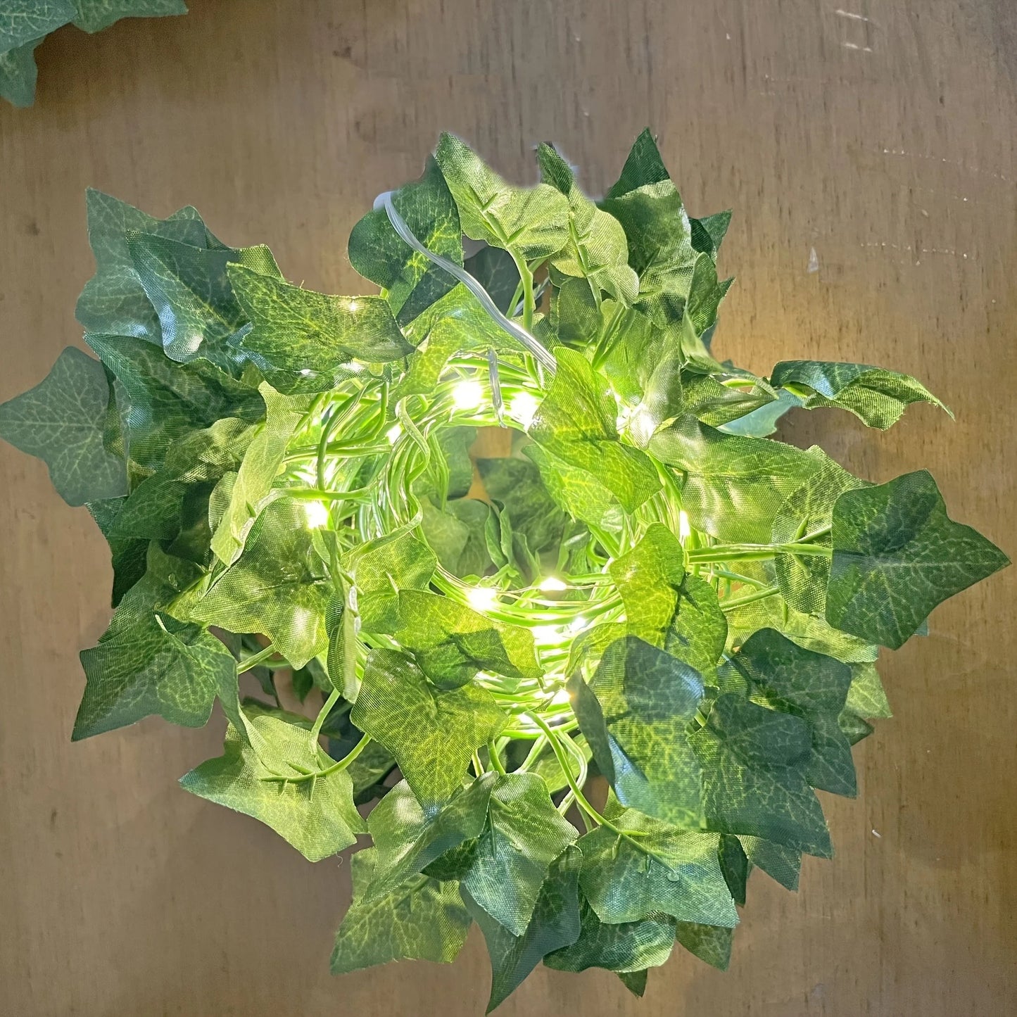 2M Green Leaf Artificial Ivy Vine LED Light for Home Room Decor Wedding Party Decoration Christmas Wall Plant Wreath Fake Plant