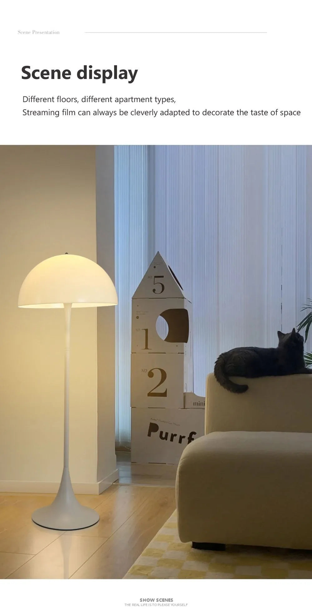 Modern Mushroom Floor Lamp LED Decoration Illumination For Bedroom Living Rooms White Minimalist Decor Study Reading Stand Light