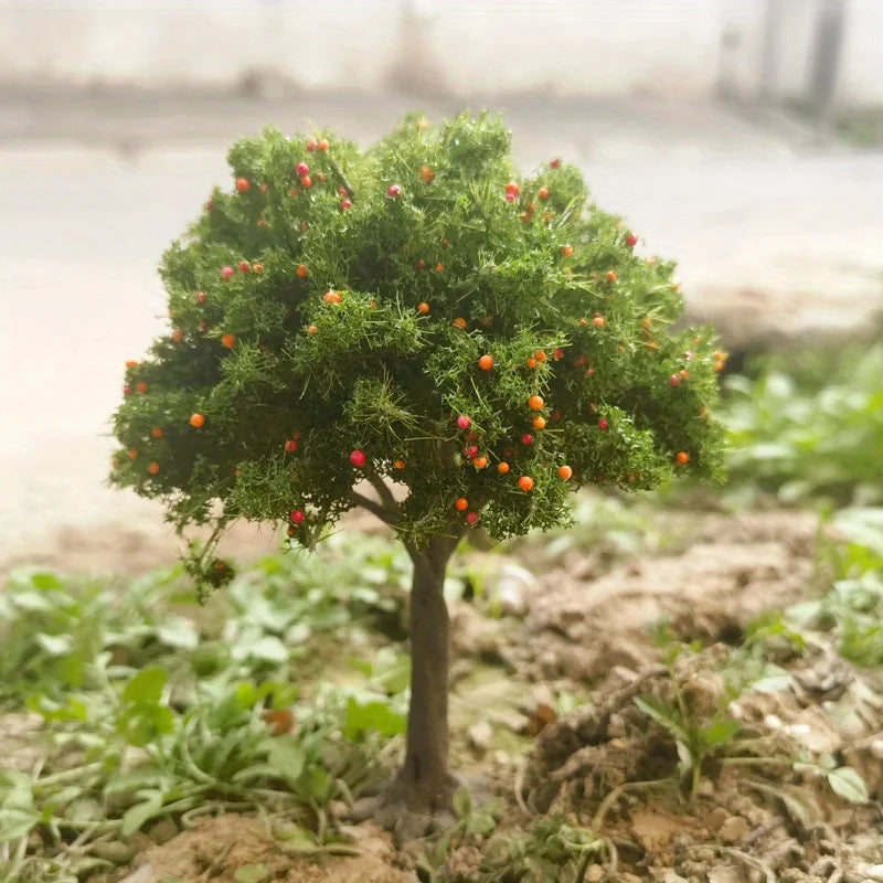 1pc Realistic Fruit Tree Decor, Miniature Sand Table Building Model Decoration, DIY Fruit Trees Miniature Landscape Decoration