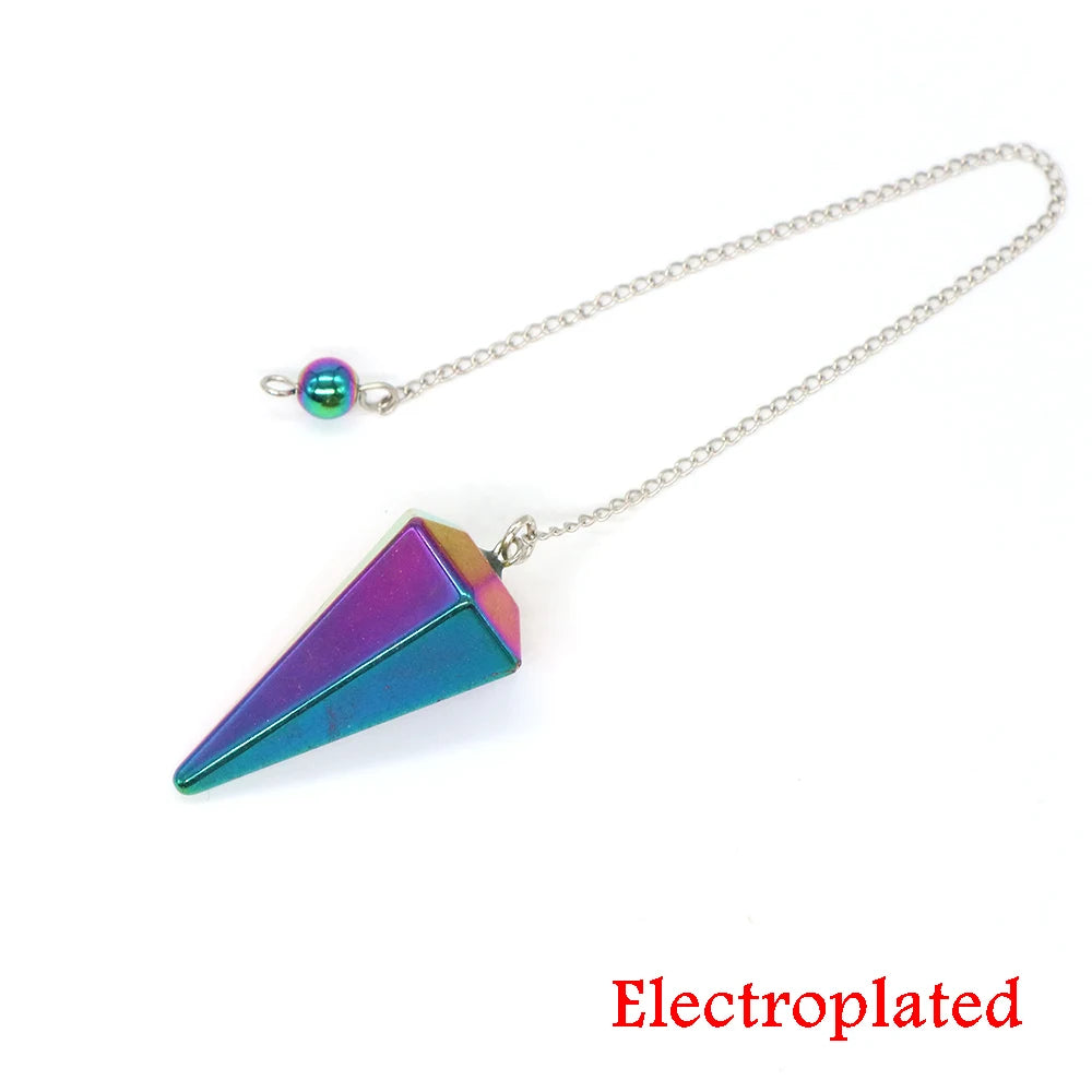 Healing Crystal Pendulum Divination Dowsing 7 Chakra Quartz Pendulums Natural Gemstone Reiki Wicca Spiritual Pendant Pendulos