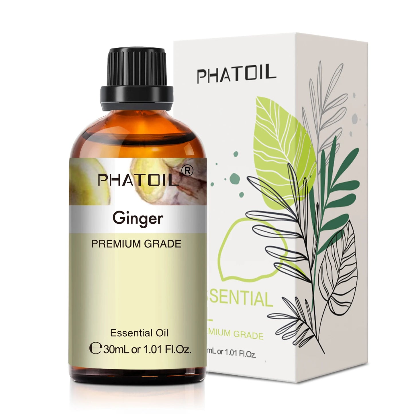 PHATOIL 1PCS Aromatherapy Essential Oil 30ml Lemon Eucalyptus Lavender Bergamot Jasmine Juniper Rose Vanilla Aroma Essential Oil