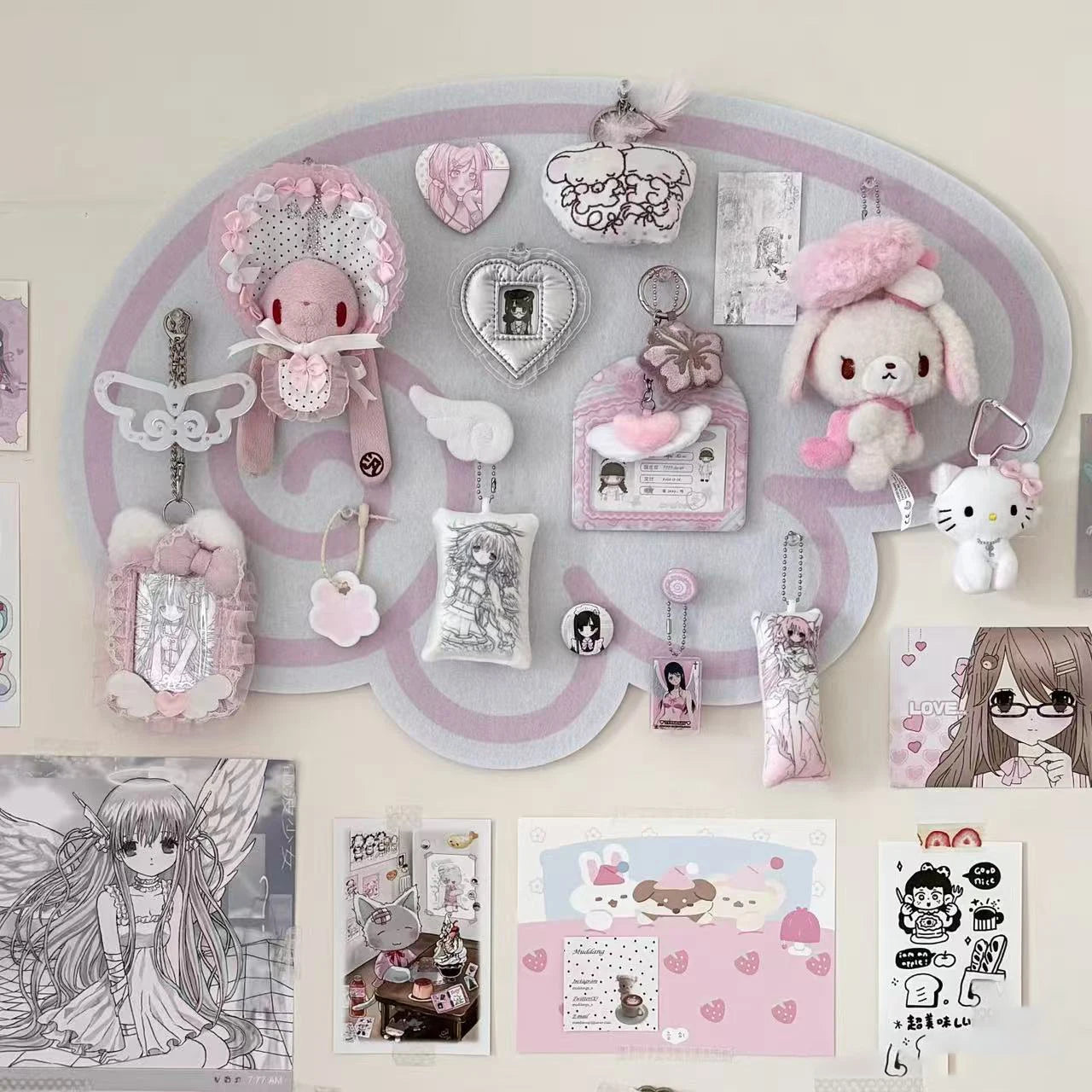 New Ins Style Angel Wings Special-shaped Felt Room Decoration Cute Storage Decorative Wall Photo Wall Bedroom Living Room Layout