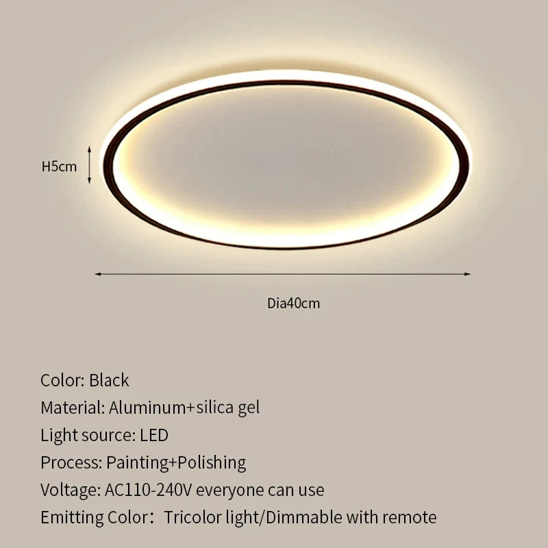 Ultrathin LED Ceiling Lamp for Living Room Bedroom Aisle Study Room Balcony Ceiling Light 90-260v Home Decor Lighting Fixture