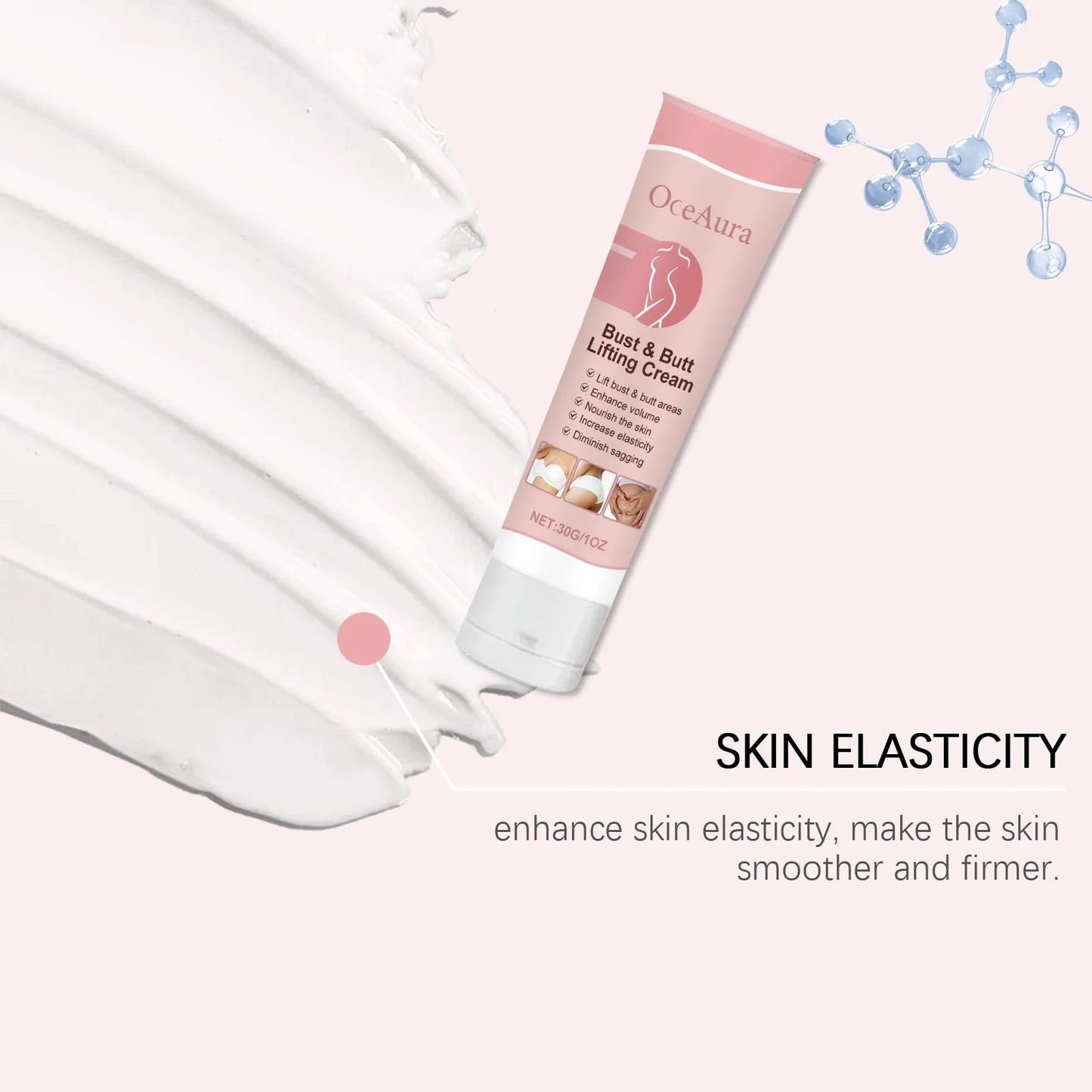 OceAura Hip & Chest Care Cream Moisturizing Firming Smooth Body Nourishing Cream for Breast And Hip Skin Care