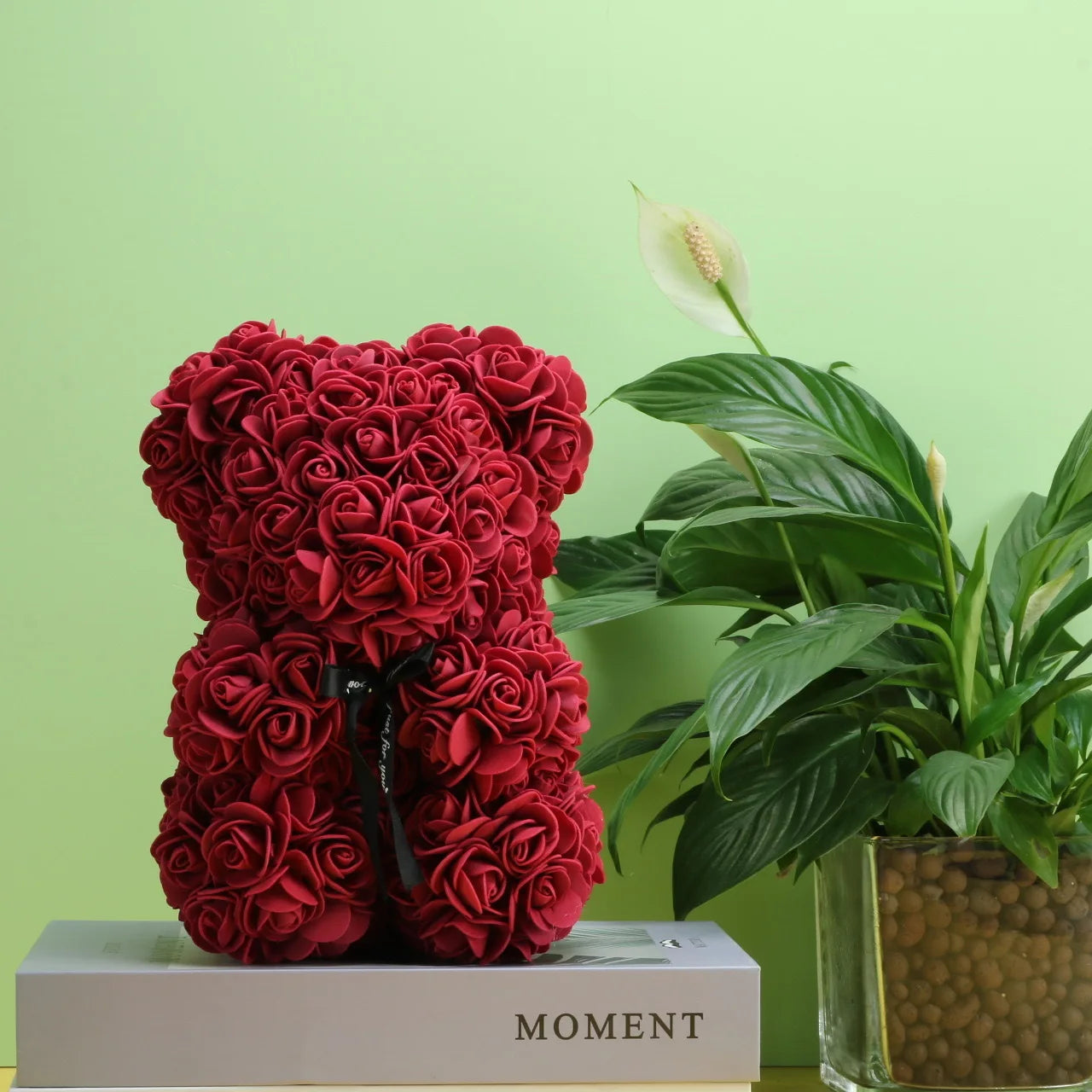 New Artificial Flower Eternal Rose Teddy Bear for Mom Mother's Day Birthday Valentine's Day Anniversary Gifts & Artificial Decor