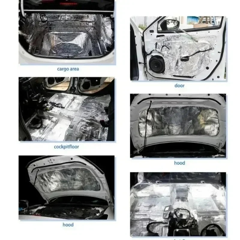 Car Sound Deadening Mat 5mm 10mm Heat Noise Insulation Pad 2000x500mm 250x400mm Hood Roof Door Wall Acoustic Foam Accessory