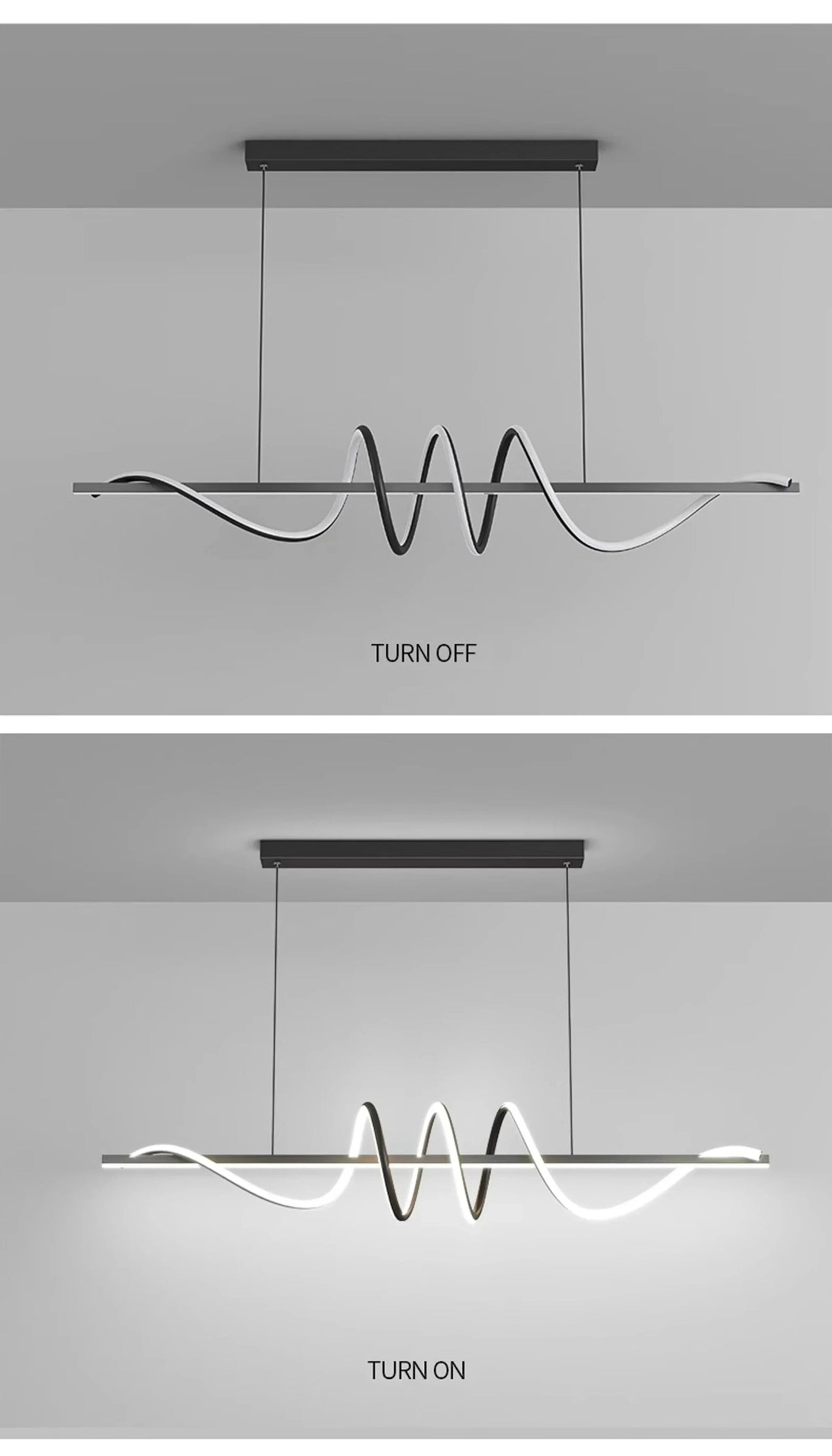 Minimalist Long Strip Restaurant Ceiling Chandelier Home Decor Bedroom Living Room Pendant Light Dining Table Bar Hanging Lamps