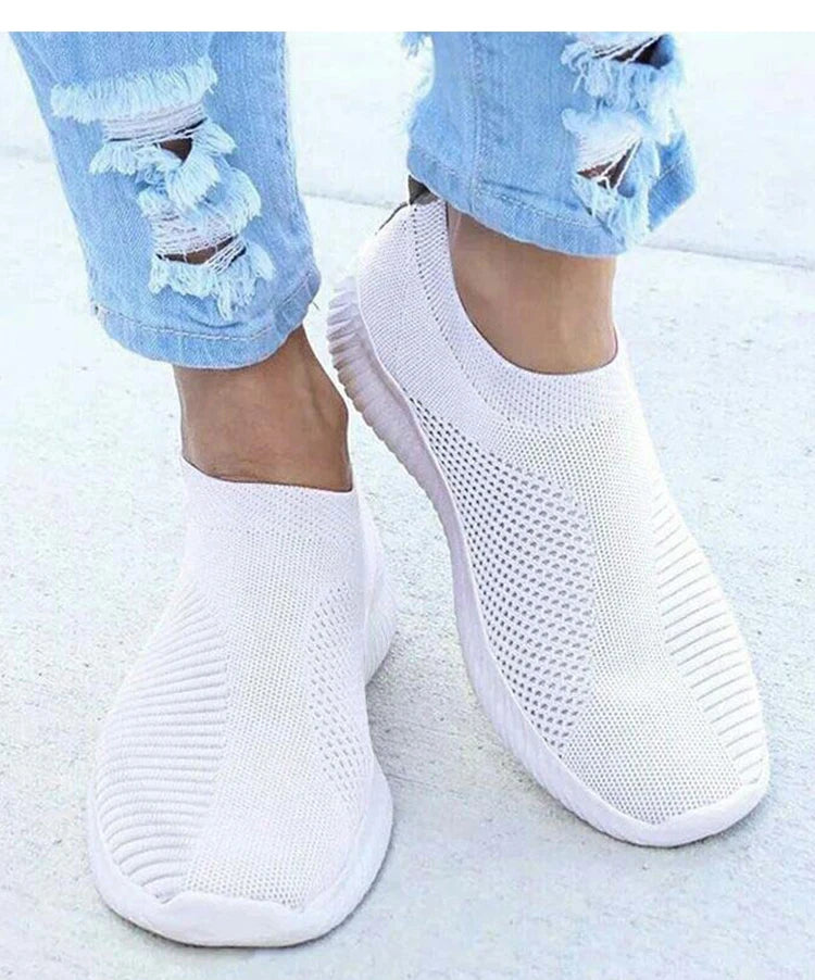 Women's Sneaker Slip On Women Sneakers Breather White Shoes Women Casual Sneaker Sports Shoes Comfortable Vulcanize Shoes Female
