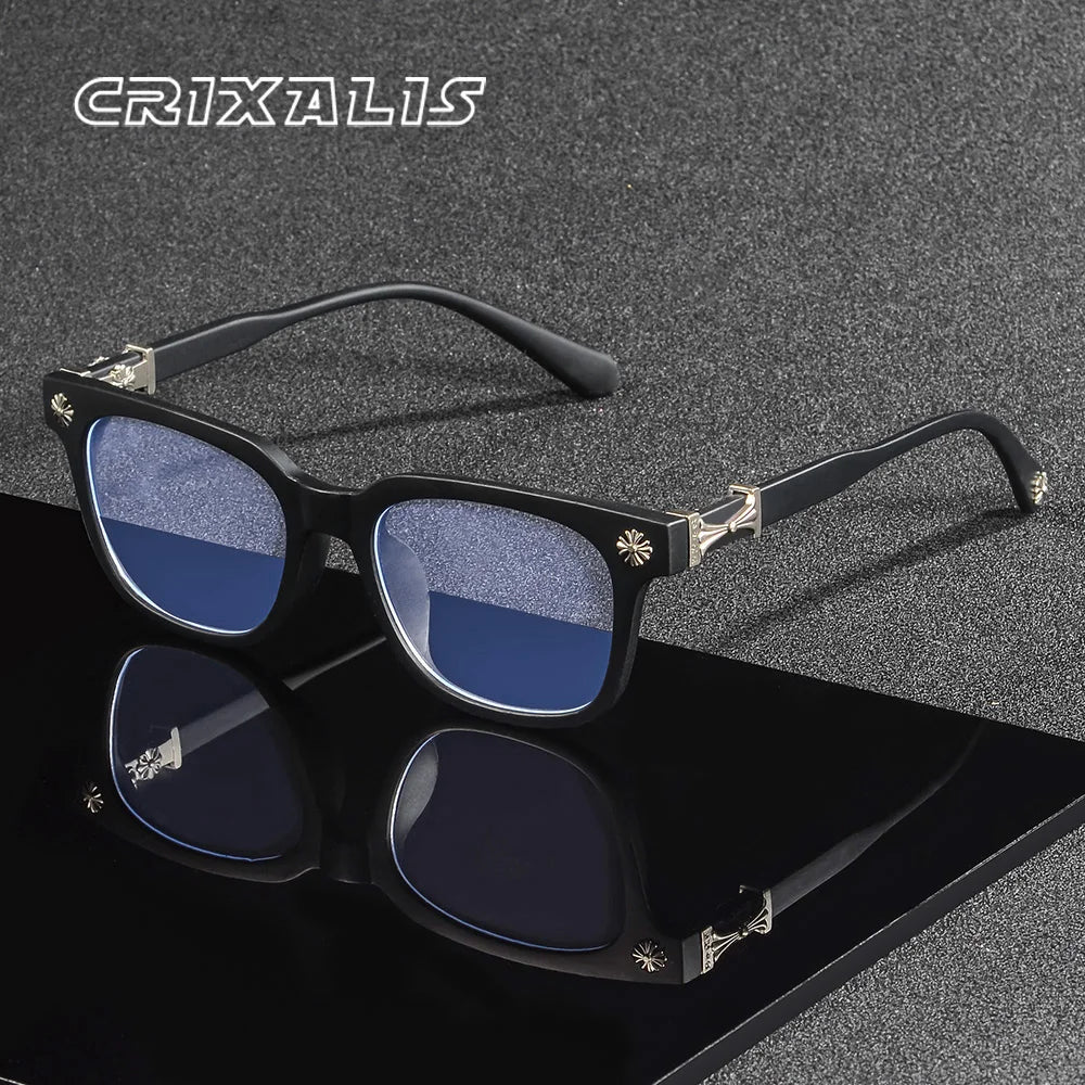 CRIXALIS 2PCS Classic Square Anti Blue Light Glasses Men Reading Books Glasses Women Prescription Eyewear Computer Eyeglasses