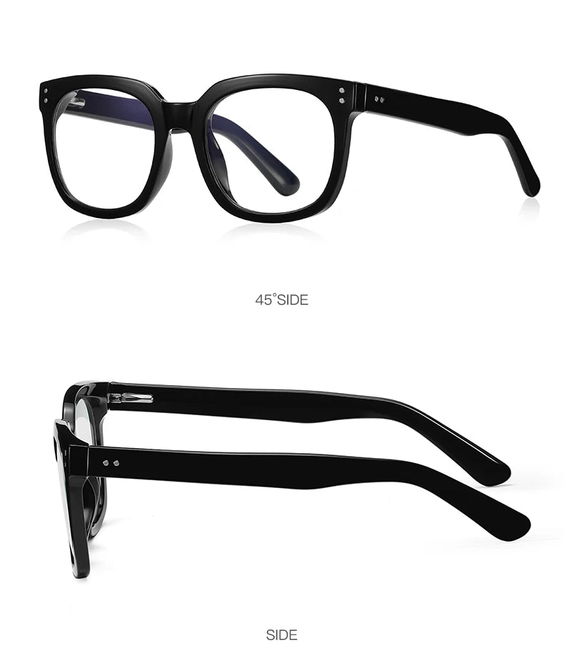 JMISUS Classic Prescription Glasses for Women Men Square Anti Blue Light Lenses Myopia Hyperopia Correction Office Use