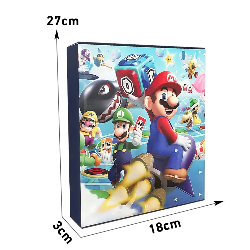 24pcs/Set Super Mario Advent Calendar Anime Action Figure PVC Model Dolls Christmas Calendar Toys For Children