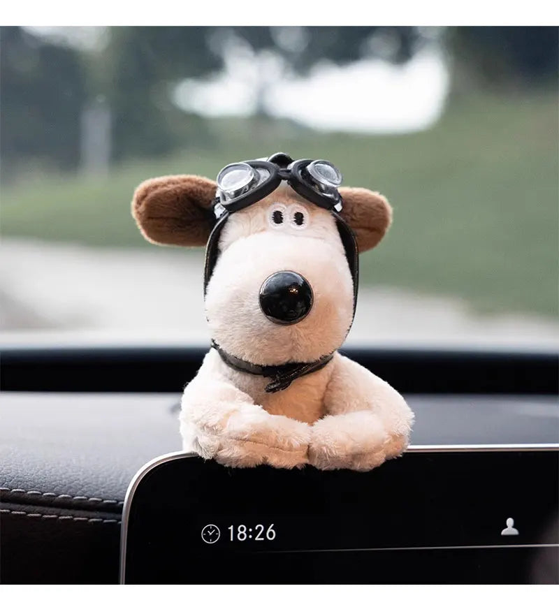 Plush cute puppy clutch decoration car turn signal switch decoration wiper  pendant, bike bicycle, electric bicycle pendant