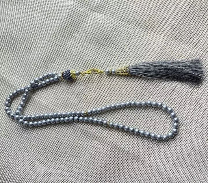 6mm 99pcs Glass Pearls Tassel Turkish Style Muslim Rosary Islamic Prayer Beads Bracelet For Women Jewelry Accessories Gift