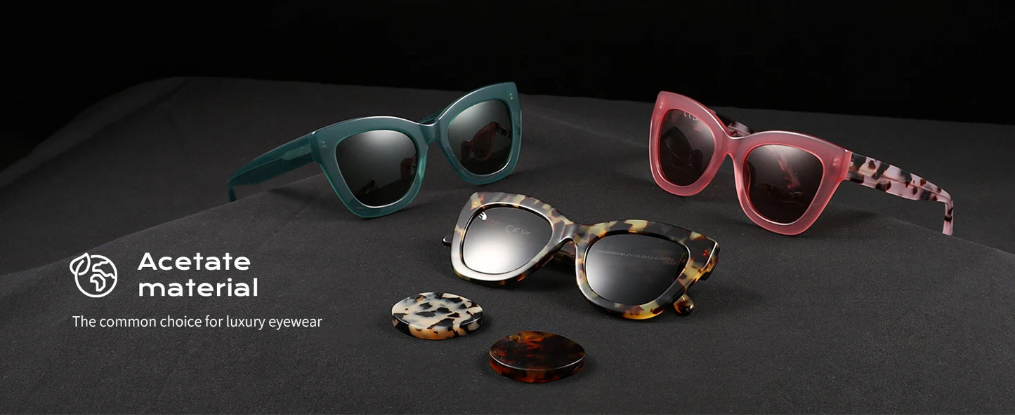 ZENOTTIC Handmade Acetate Polarized Sunglasses Fashion Square Shade UV400 Protection Sun Glasses for Women