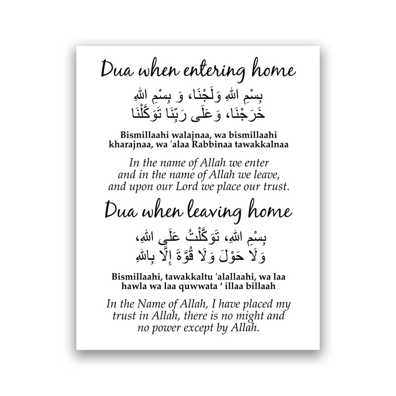 Islamic House Rules Canvas Art Print Painting Poster, Wall Pictures for Allah Islam Living Room Home Decoration
