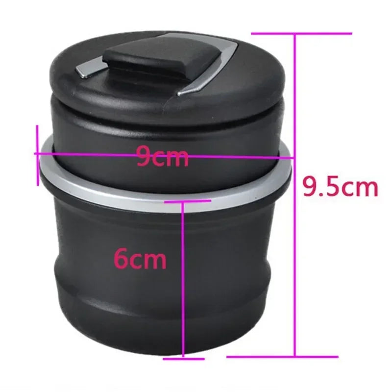 Car Ashtray With LED Lamp Multi-functional Ashtray Storage Jar For BMW Black Ventilation To Dissipate Smoke  Interior Accessorie